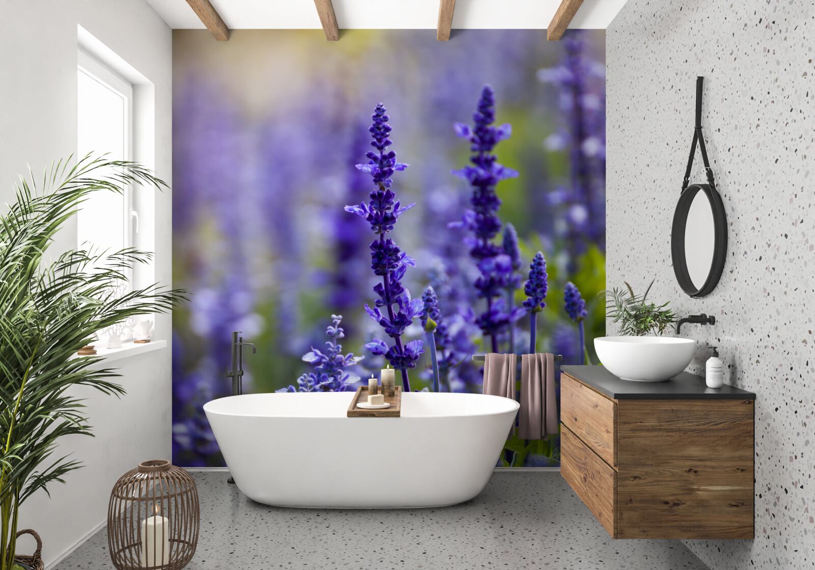Фотошпалери макрофотографія фіолетової лаванди