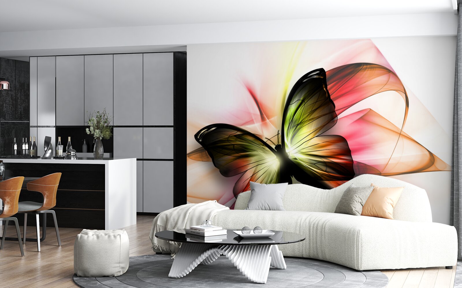 Фотошпалери красивий метелик, що граціозно ширяє в повітрі