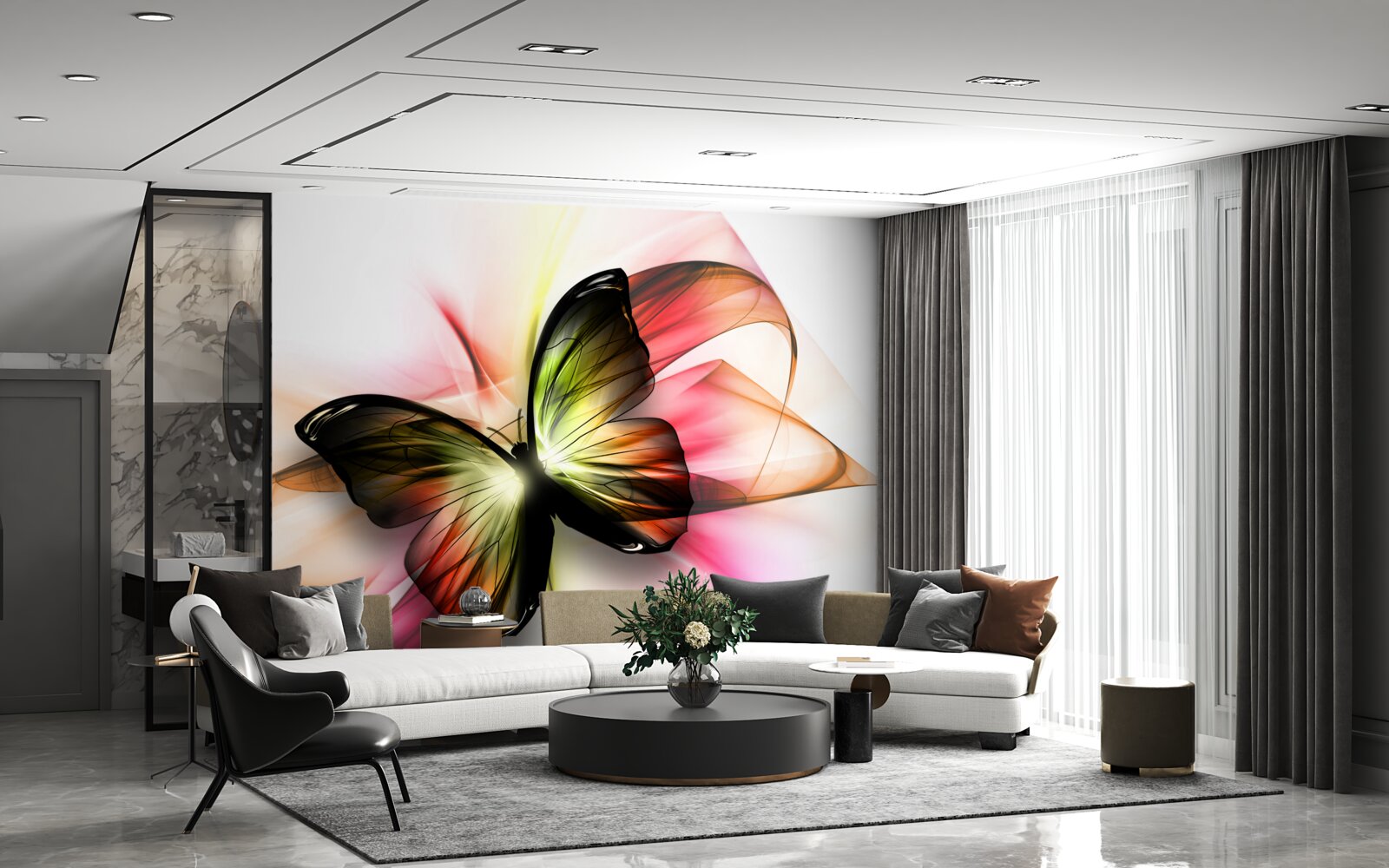 Фотошпалери красивий метелик, що граціозно ширяє в повітрі