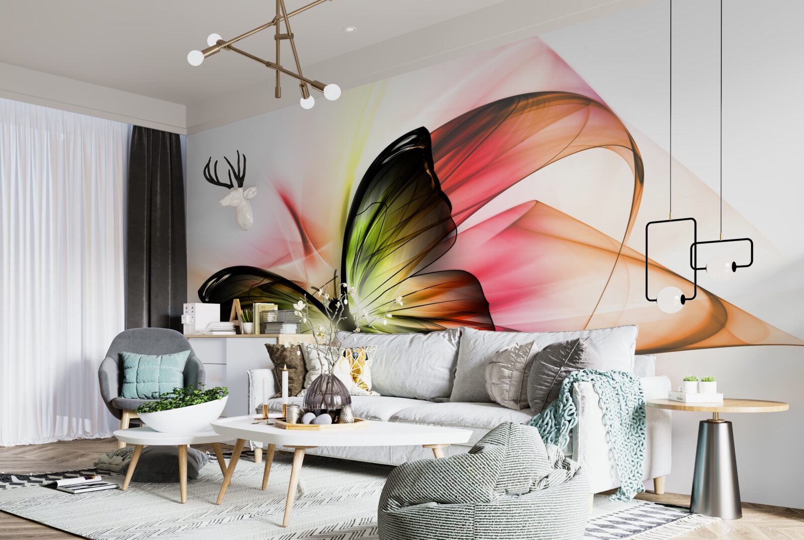 Фотошпалери красивий метелик, що граціозно ширяє в повітрі