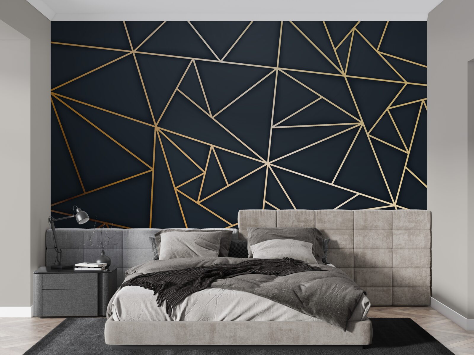 Фотошпалери фігури, утворені золотими лініями