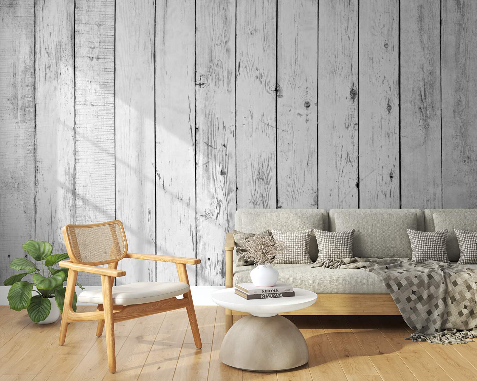 Фотошпалери біла паркетна дошка