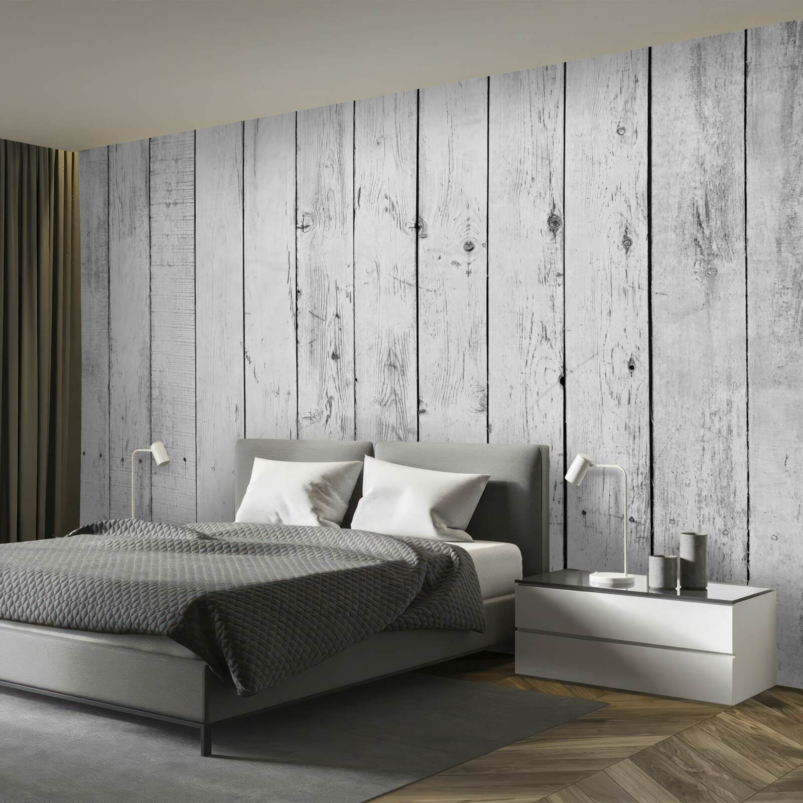 Фотошпалери біла паркетна дошка