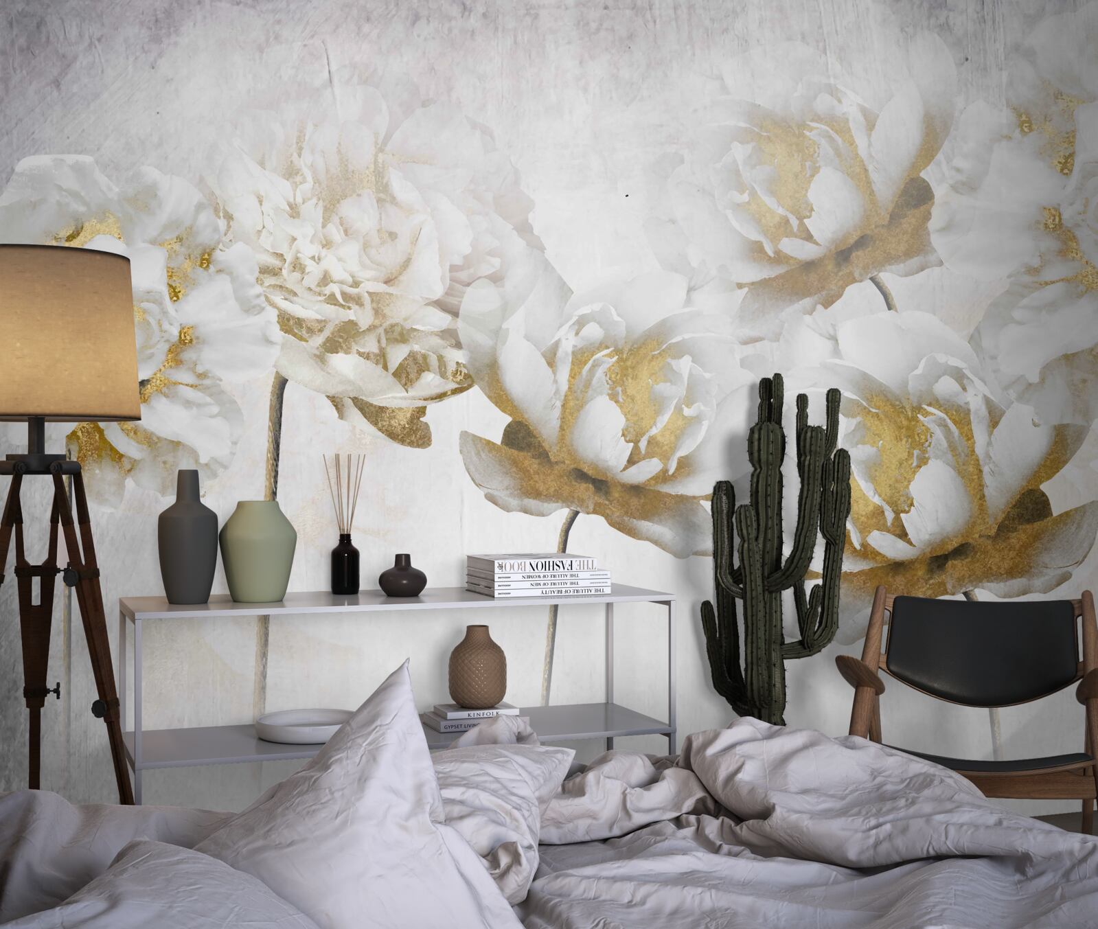 Фотошпалери Симпатичні бавовняні квіти в білому кольорі