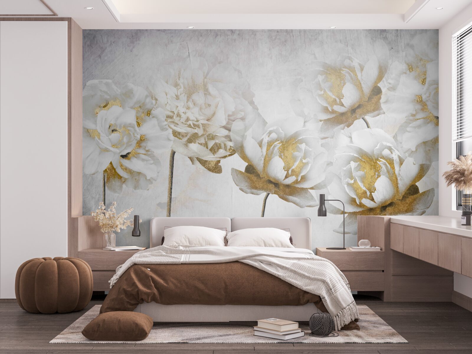 Фотошпалери Симпатичні бавовняні квіти в білому кольорі