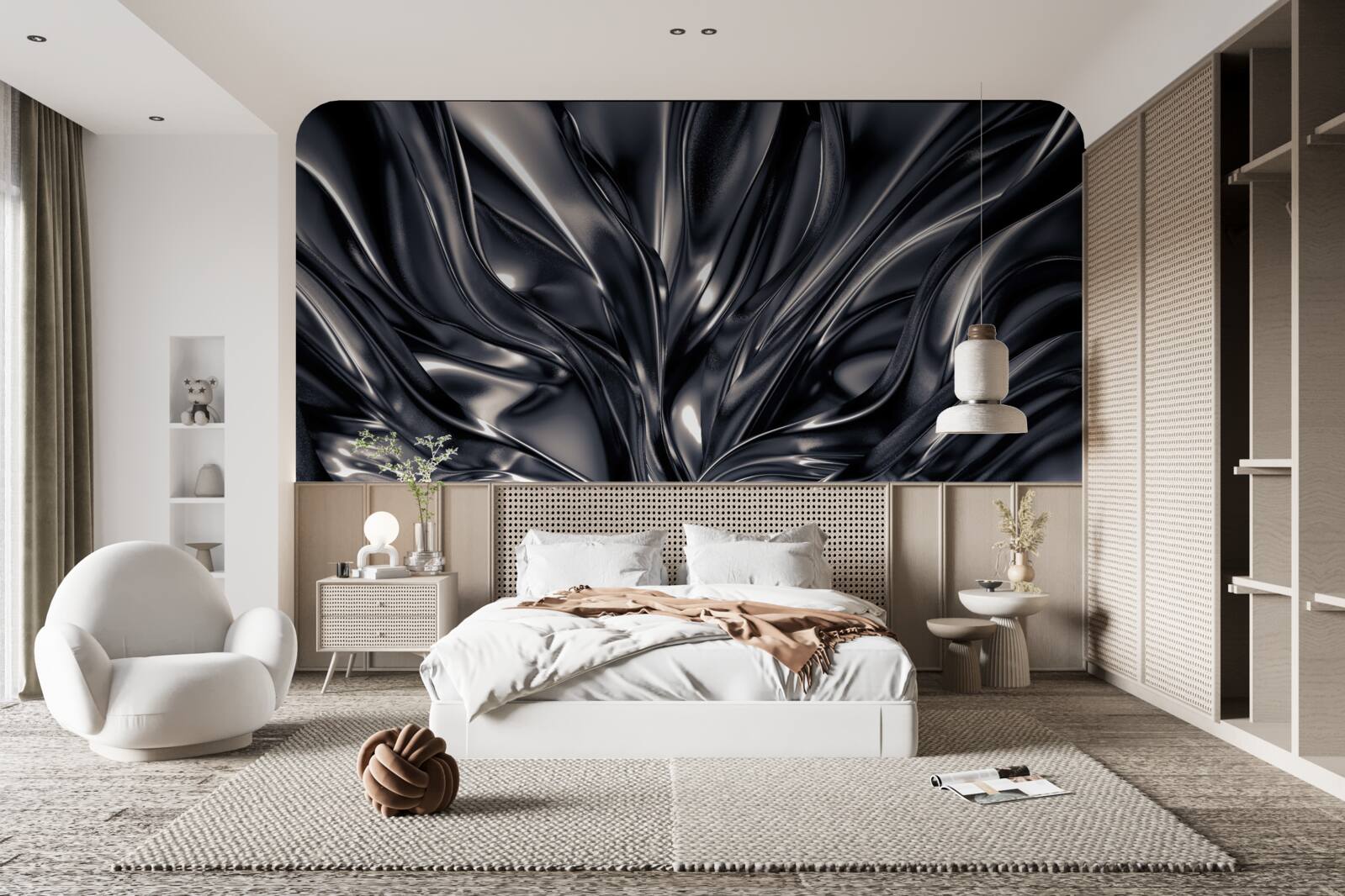 Фотошпалери краплі води в нічному озері