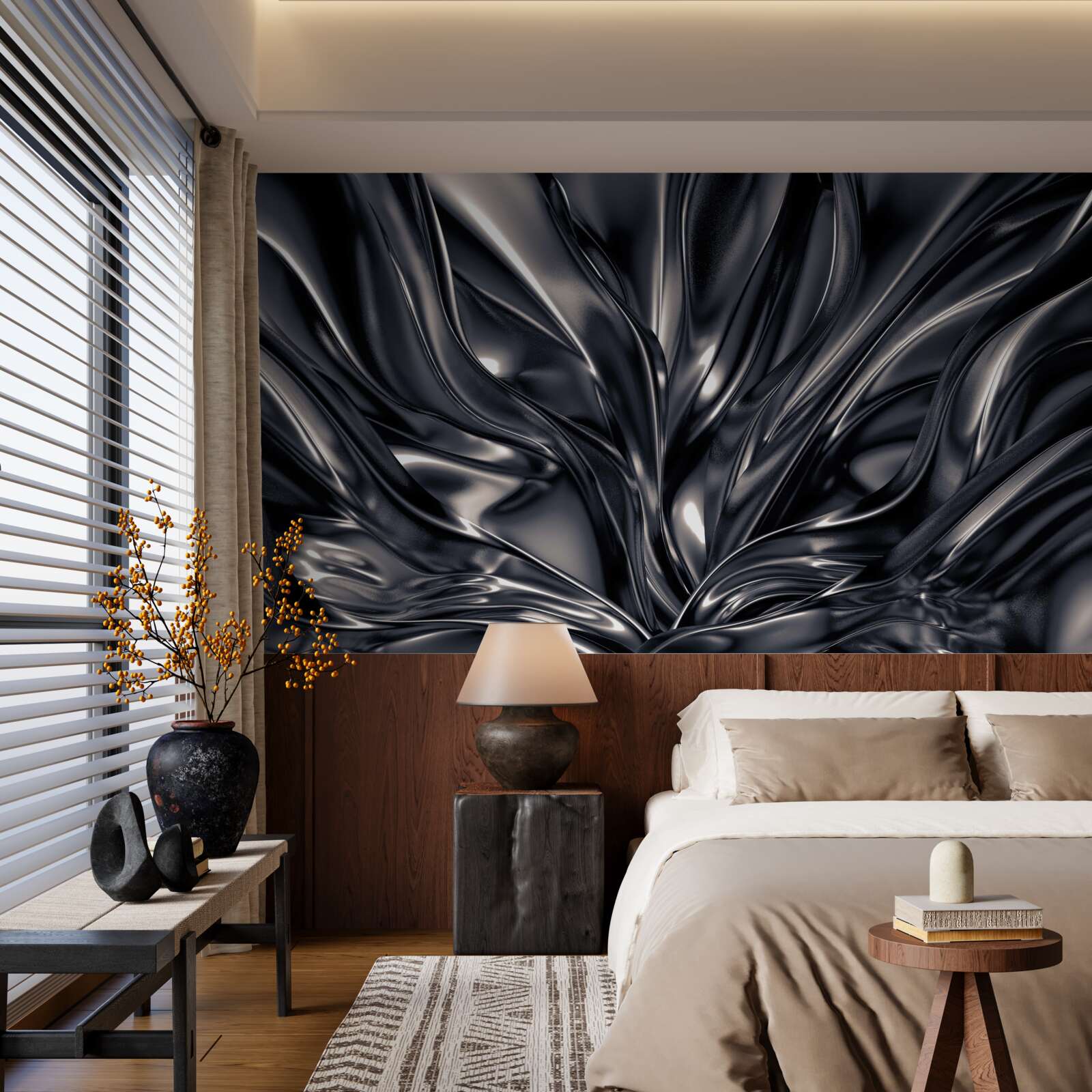 Фотошпалери краплі води в нічному озері