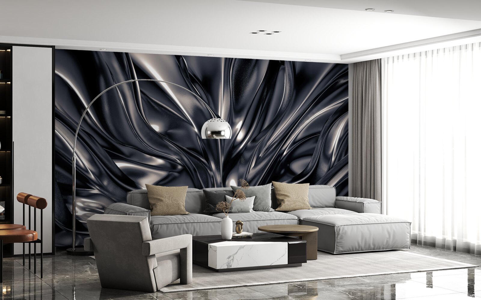 Фотошпалери краплі води в нічному озері