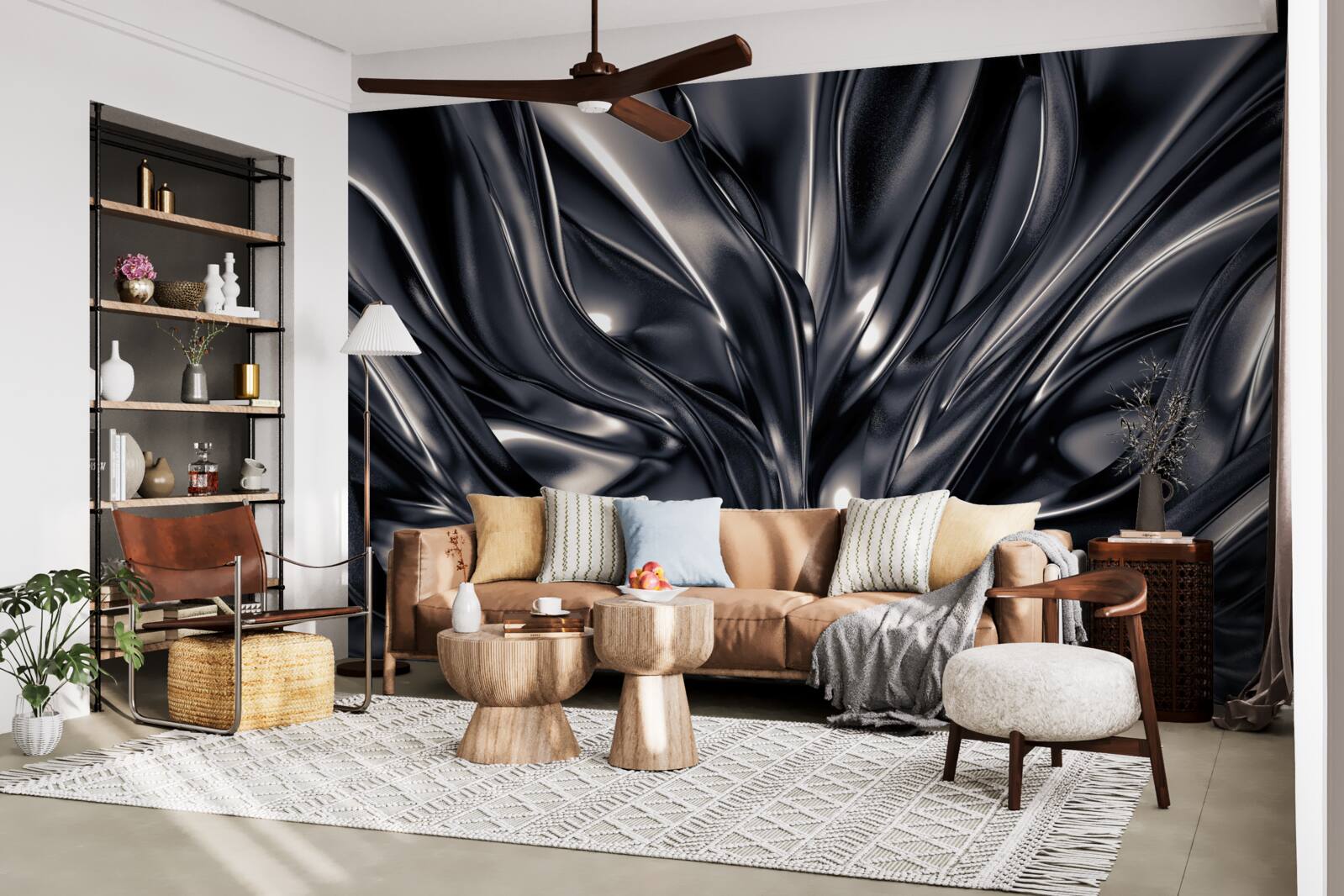 Фотошпалери краплі води в нічному озері