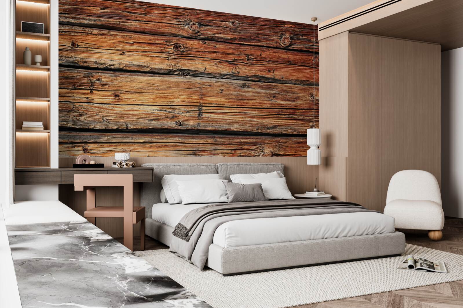 Фотошпалери незахищена дошка зі світлих порід дерева