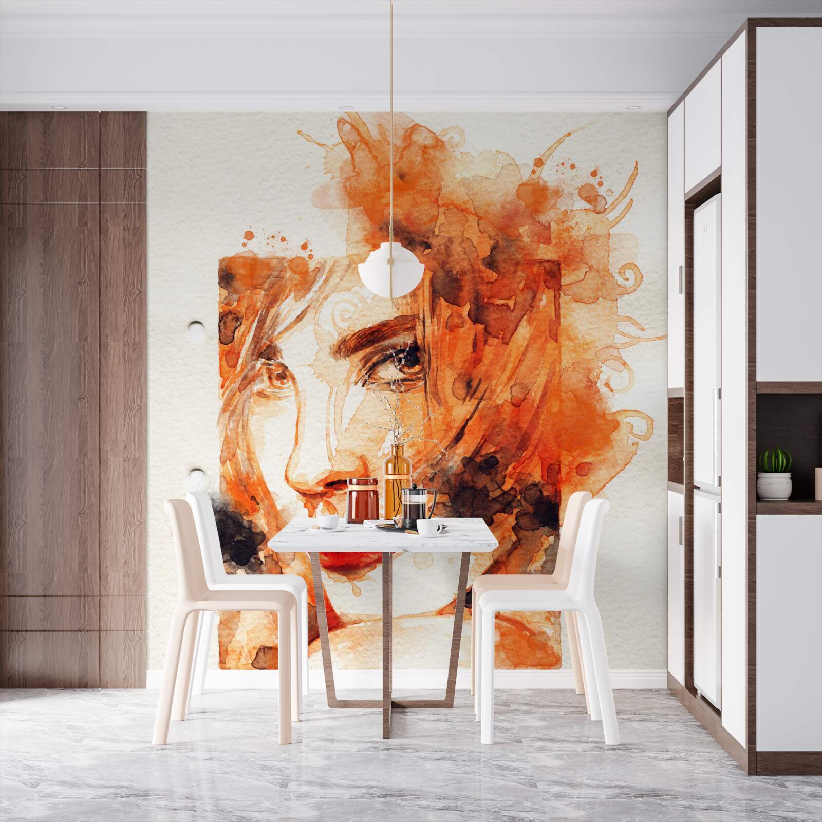 Фотошпалери жінка в осінніх кольорах