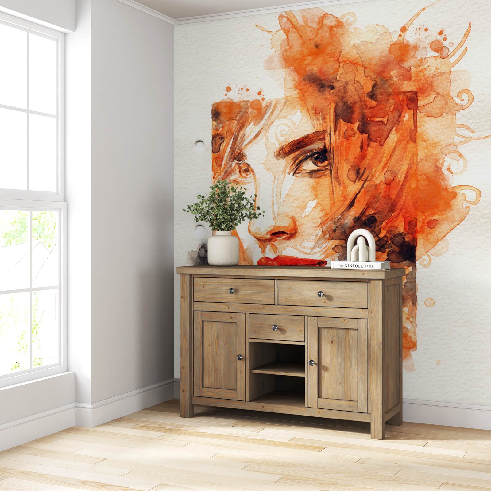 Фотошпалери жінка в осінніх кольорах