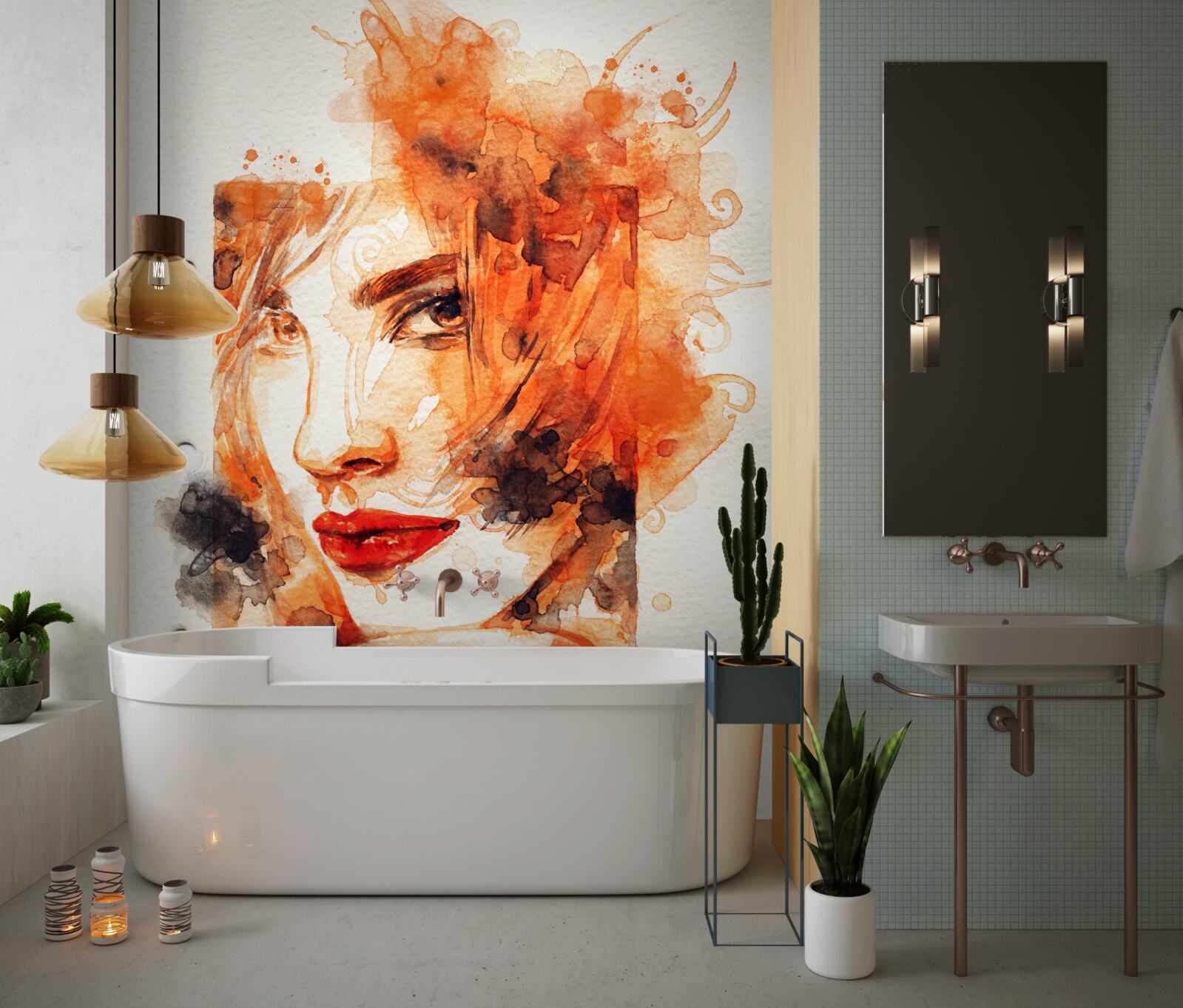 Фотошпалери жінка в осінніх кольорах