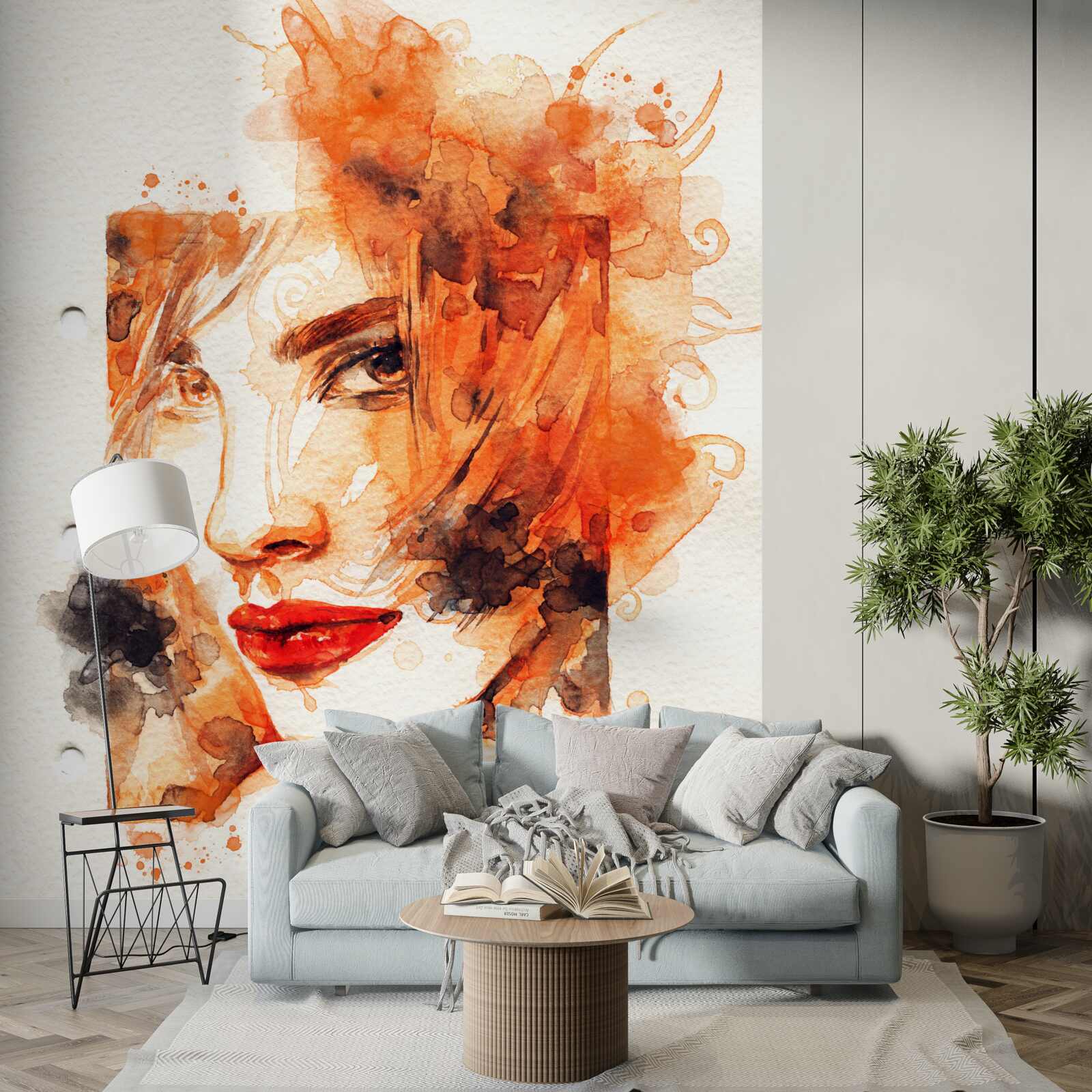 Фотошпалери жінка в осінніх кольорах