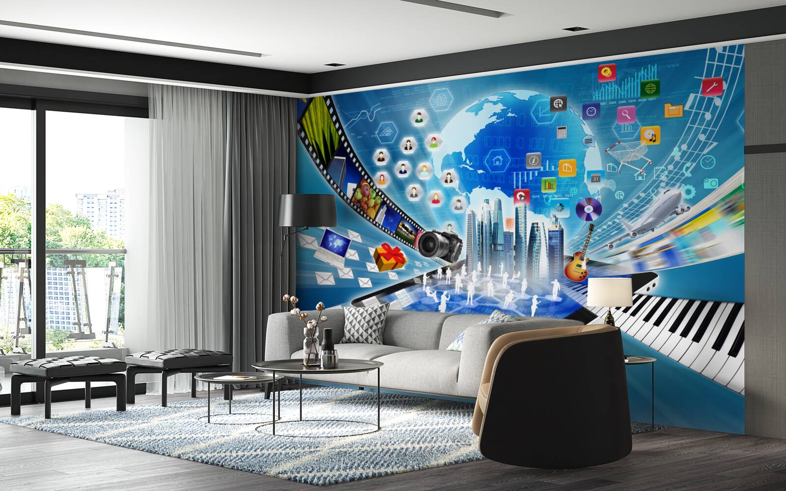 Фотошпалери абстрактний цифровий саундтрек