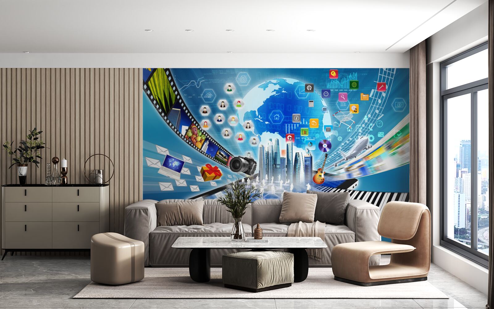 Фотошпалери абстрактний цифровий саундтрек