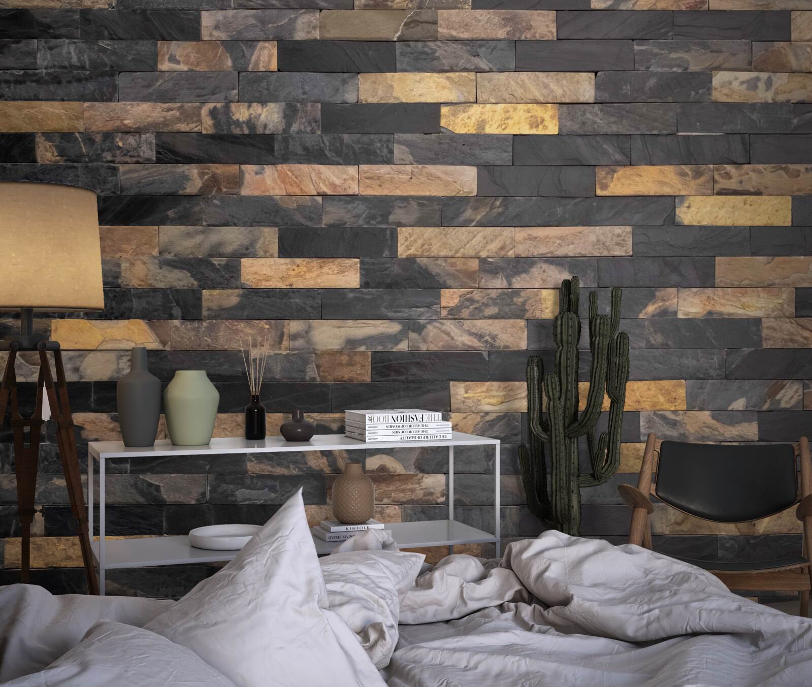 Фотошпалери чорно-золотий камінь, розміщений горизонтально