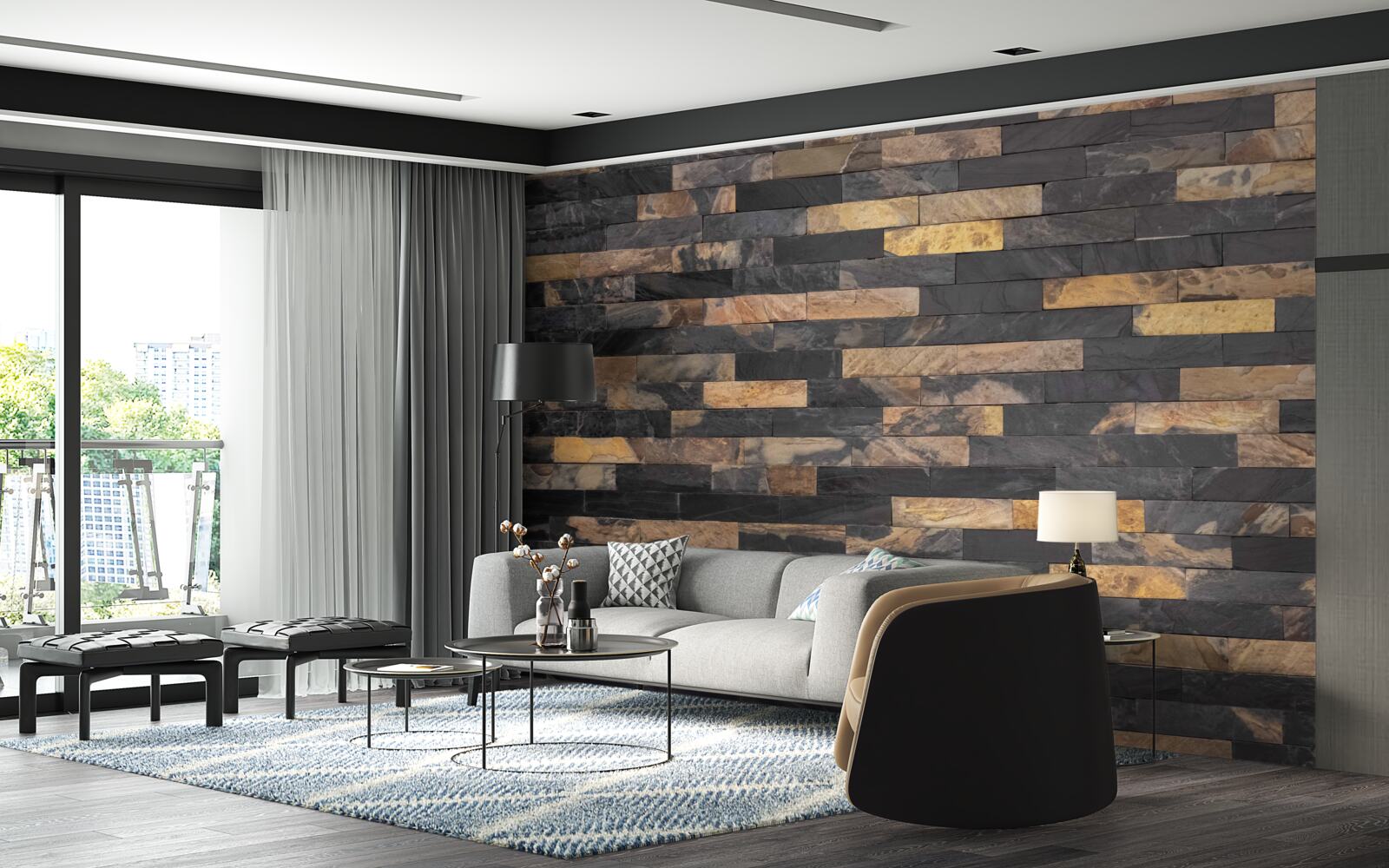 Фотошпалери чорно-золотий камінь, розміщений горизонтально