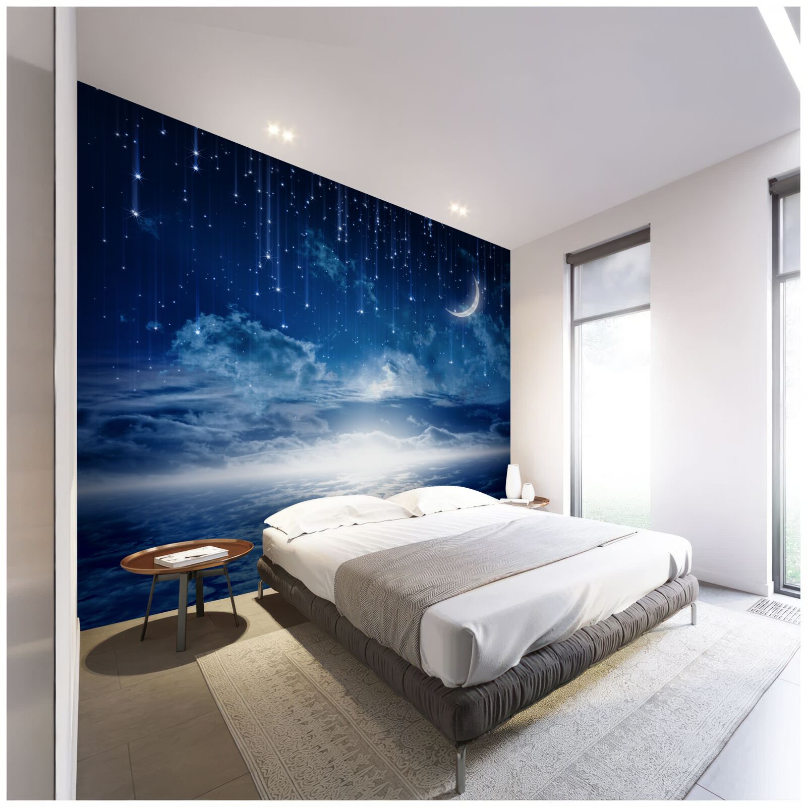 Фотошпалери Місячне світло, граючи на поверхні води, освітлює ніч яскравими кольорами