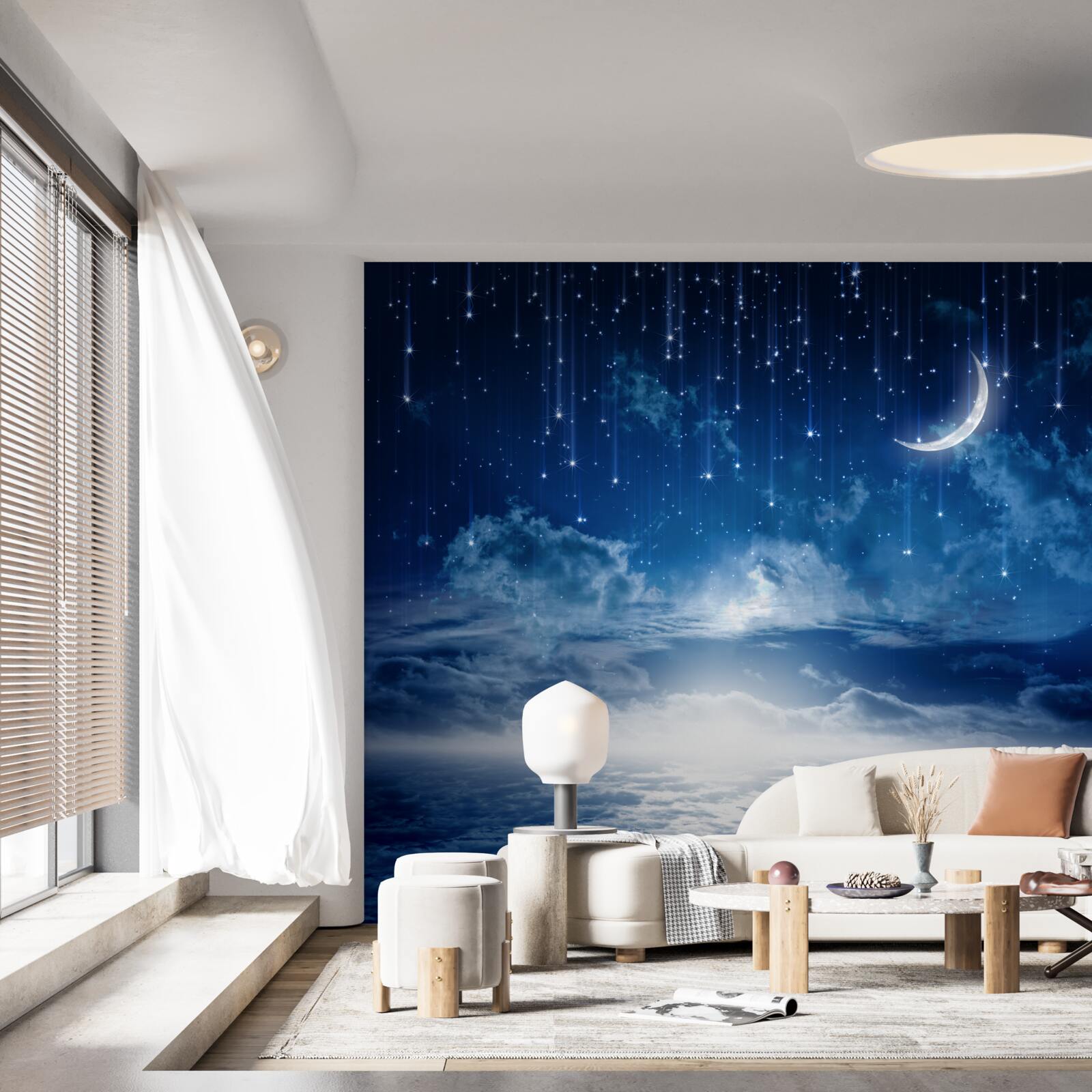 Фотошпалери Місячне світло, граючи на поверхні води, освітлює ніч яскравими кольорами