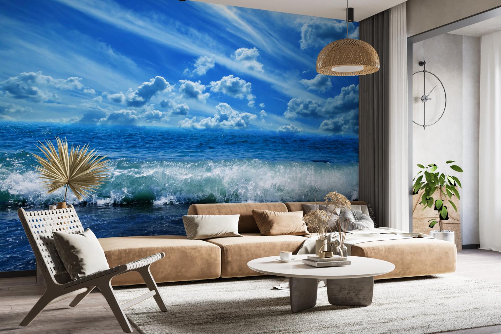 Фотошпалери турбулентний блакитний водний простір