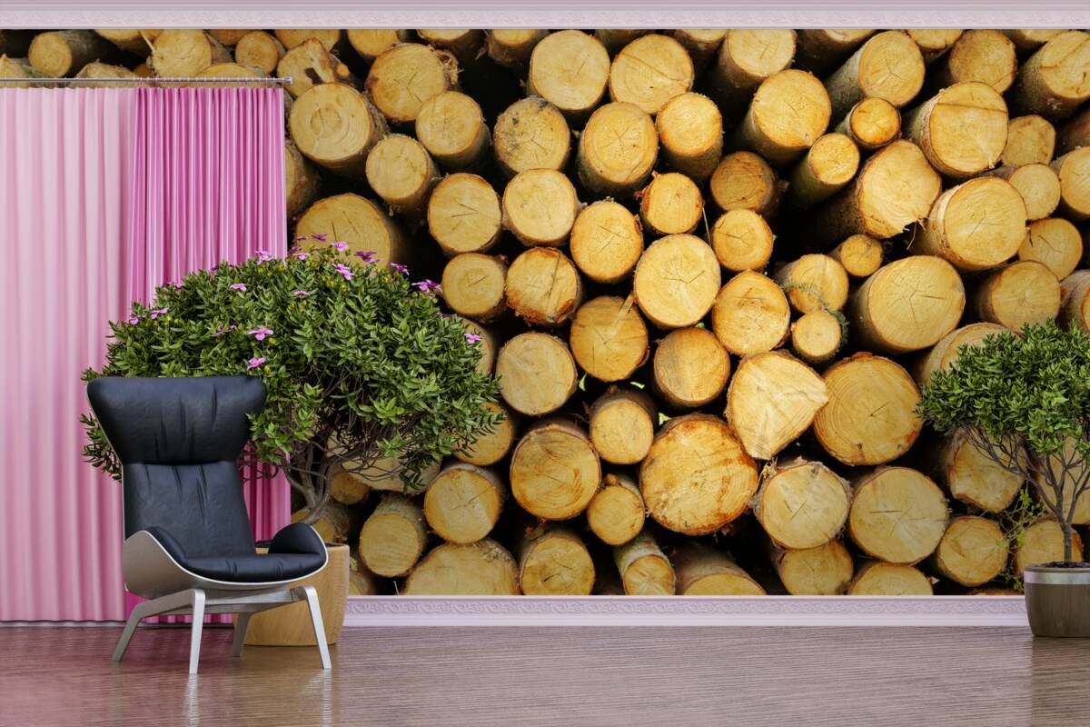 Фотошпалери купа зрубаних дров