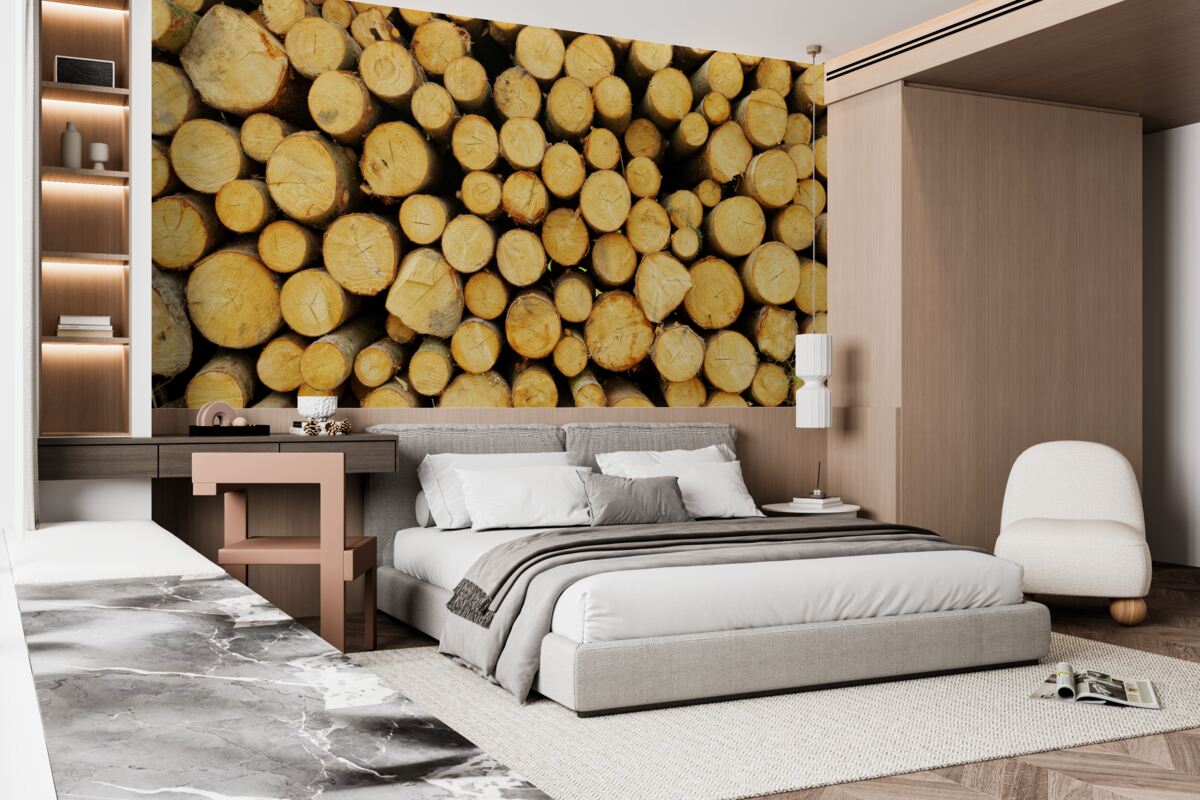 Фотошпалери купа зрубаних дров