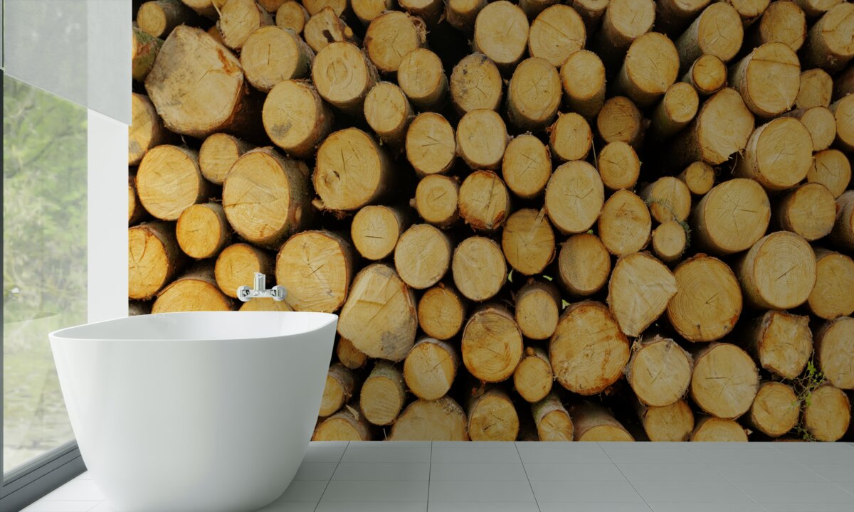 Фотошпалери купа зрубаних дров