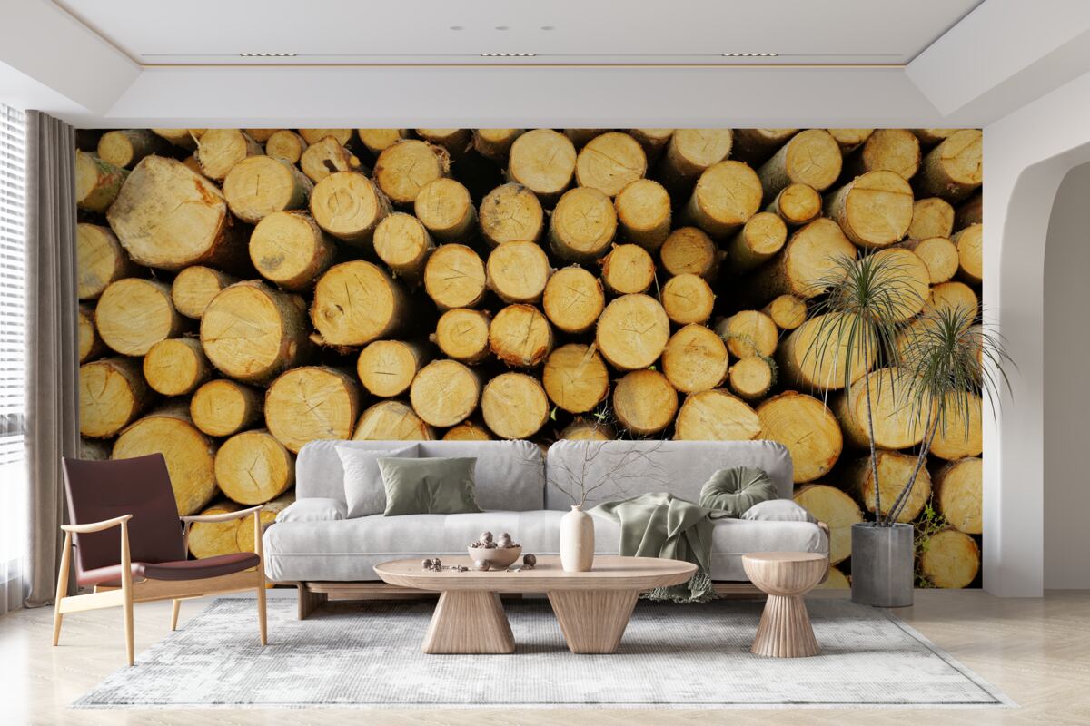 Фотошпалери купа зрубаних дров