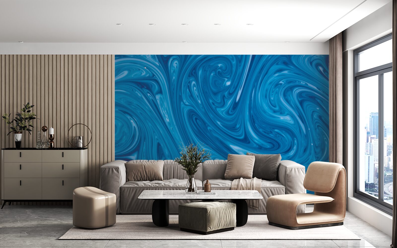 Фотошпалери коливання синього моря