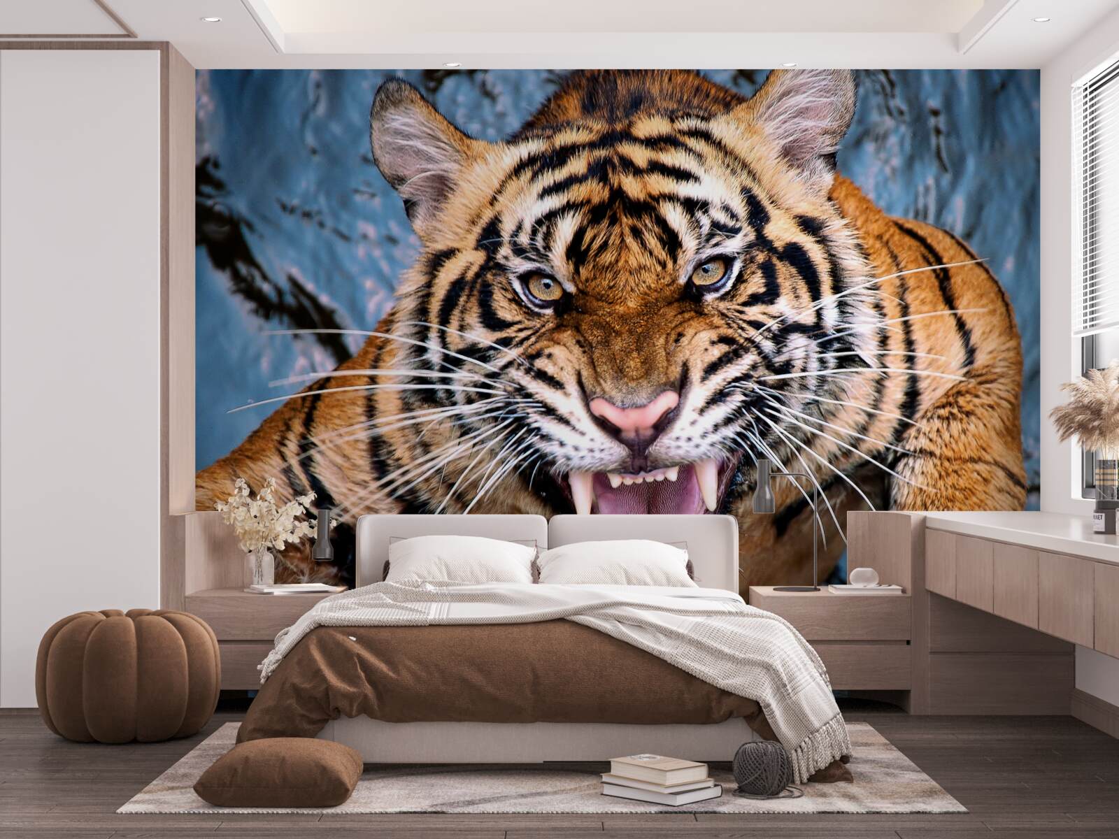 Фотошпалери тигр реве від злості