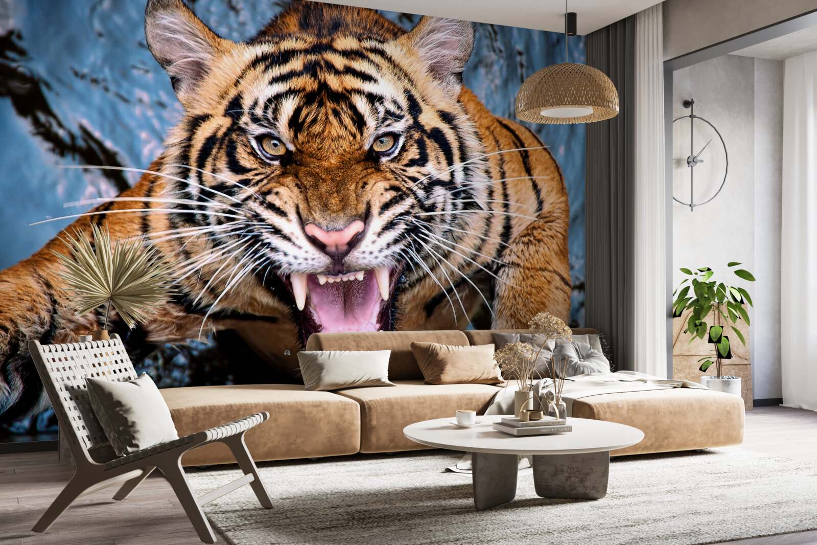 Фотошпалери тигр реве від злості