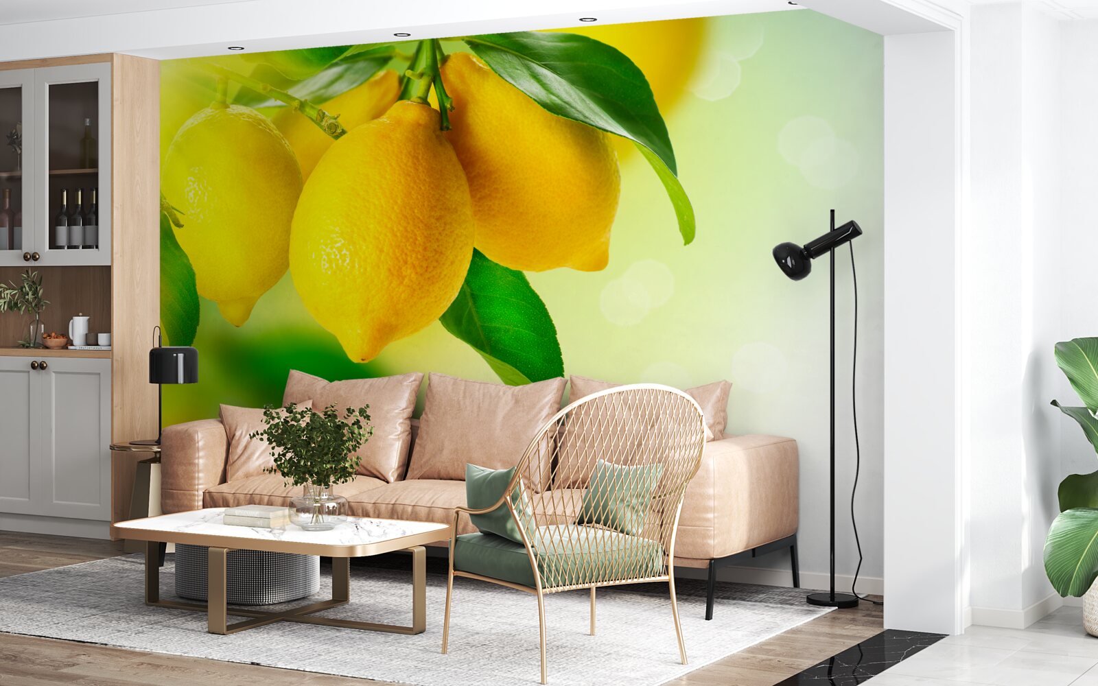 Фотошпалери лимони мають насичений жовтий колір