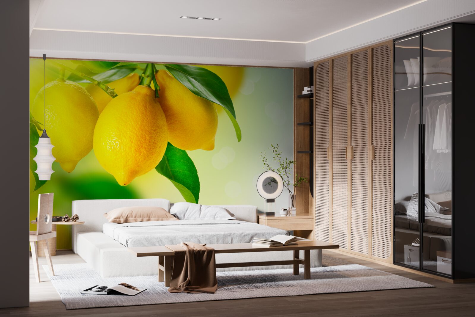 Фотошпалери лимони мають насичений жовтий колір