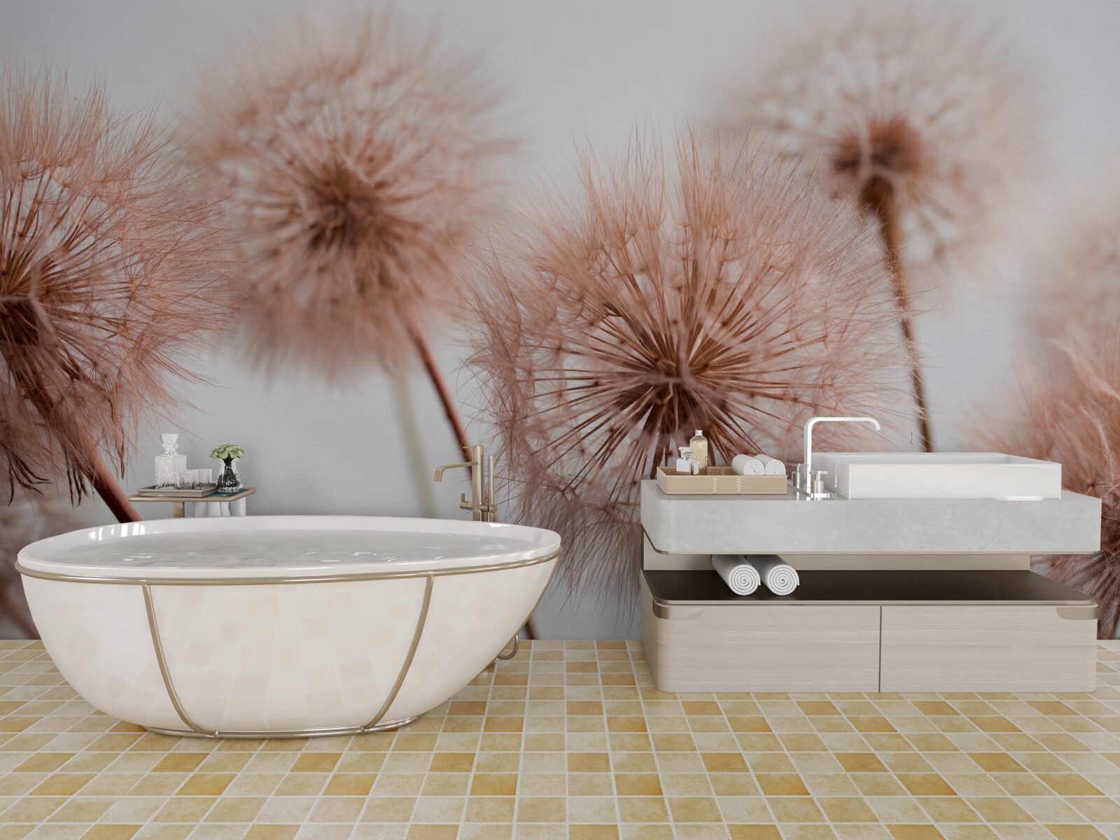 Фотошпалери світлі пухнасті косулі