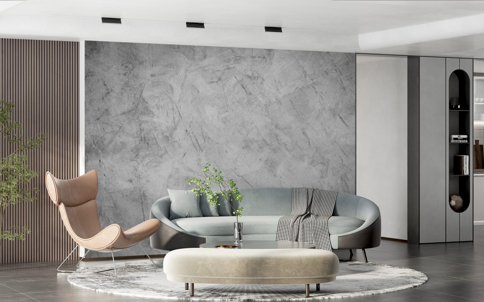 Фотошпалери сильний дощ у лісі, зануреному в туман