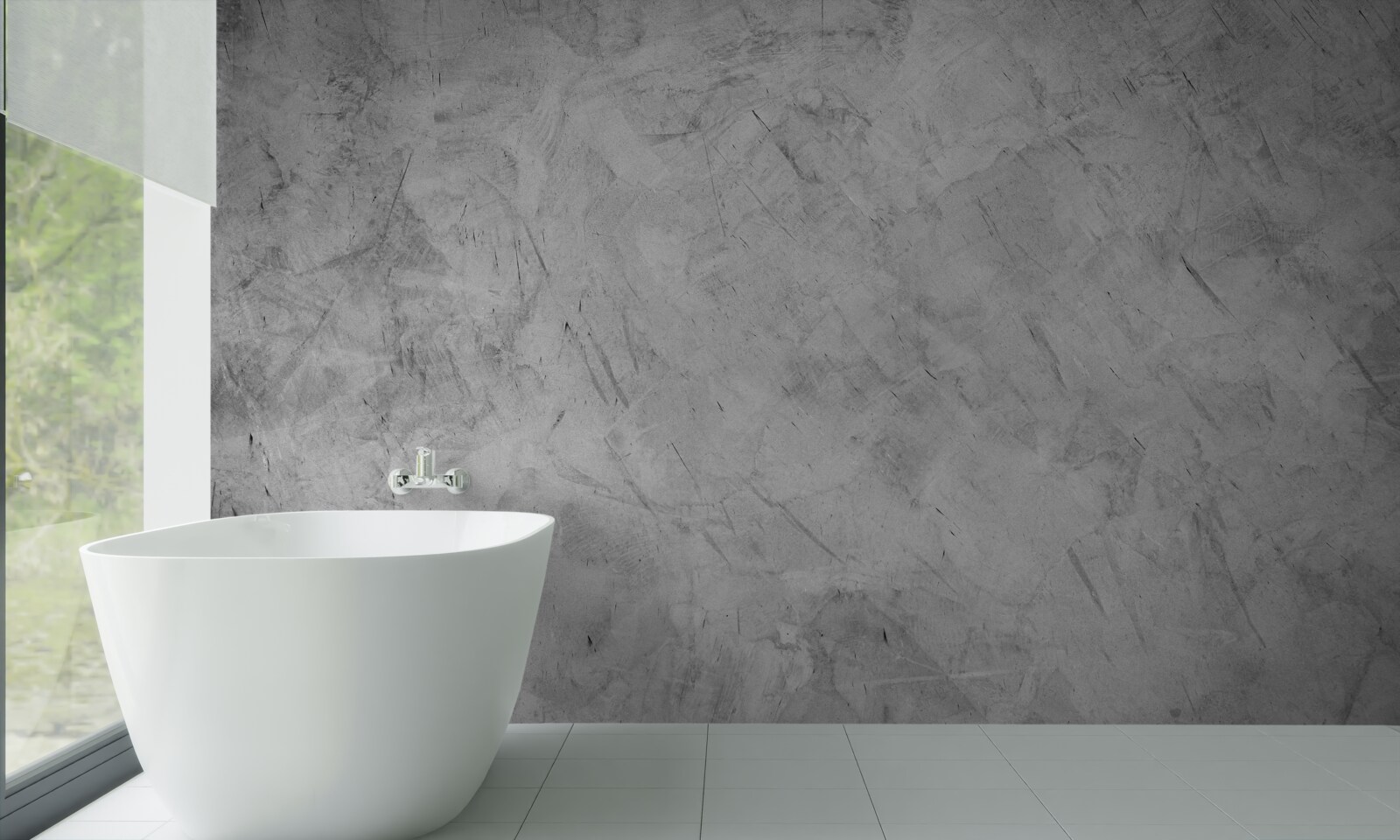 Фотошпалери сильний дощ у лісі, зануреному в туман