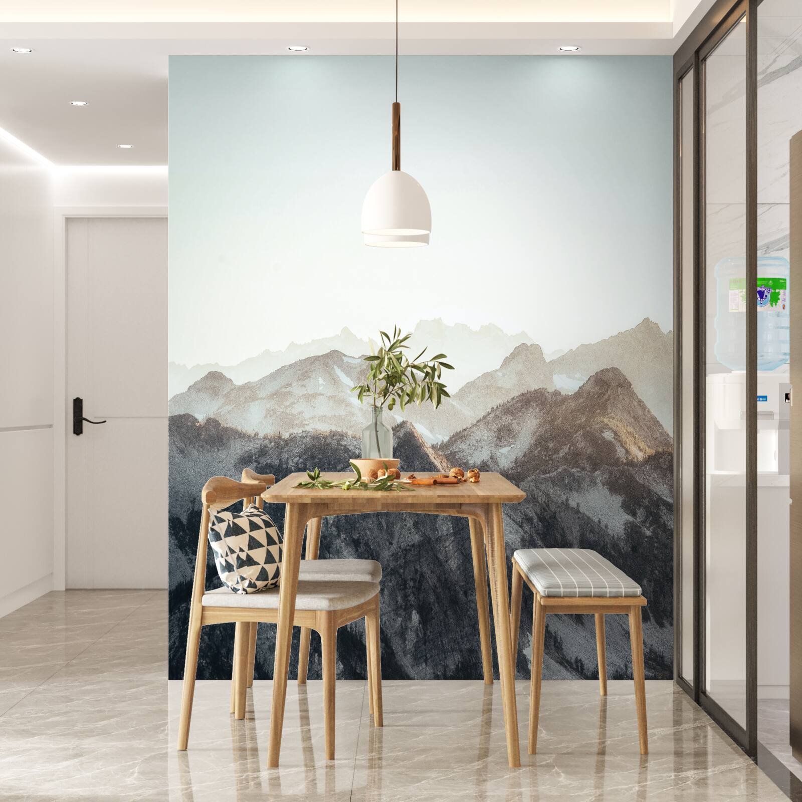 Фотошпалери вдень засніжені гірські вершини виглядають дотепно