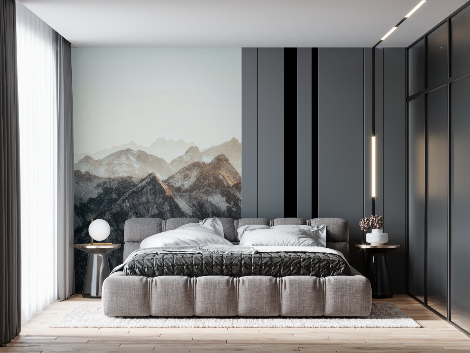 Фотошпалери вдень засніжені гірські вершини виглядають дотепно