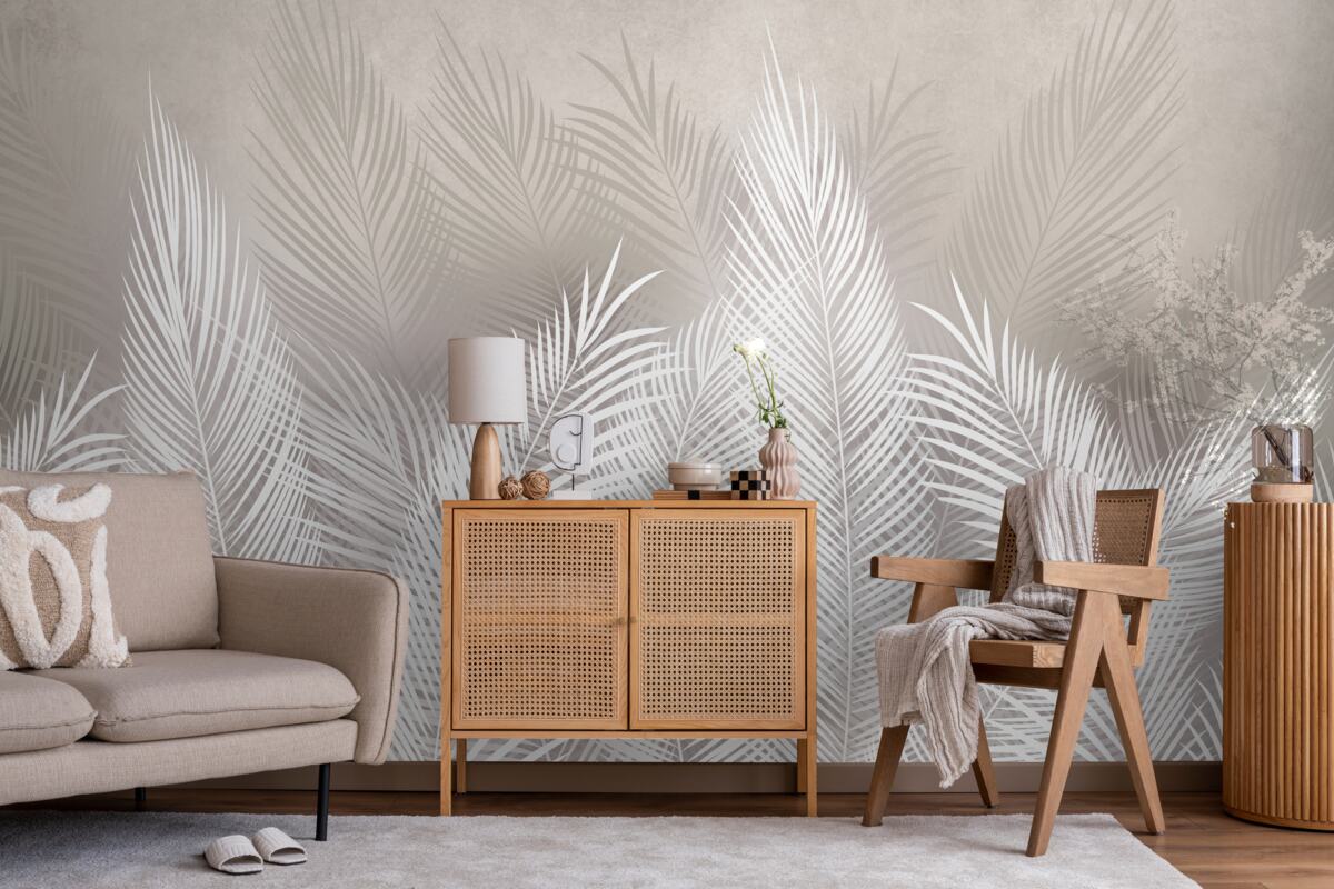 Фотошпалери щільне, білосніжне, перисте листя