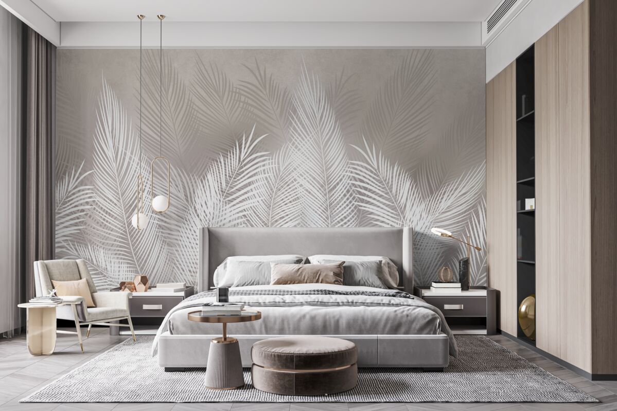 Фотошпалери щільне, білосніжне, перисте листя