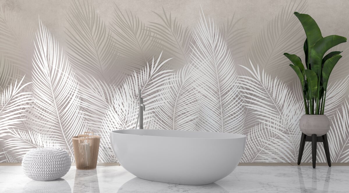 Фотошпалери щільне, білосніжне, перисте листя