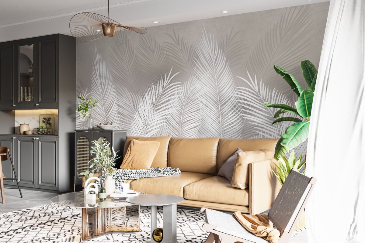 Фотошпалери щільне, білосніжне, перисте листя