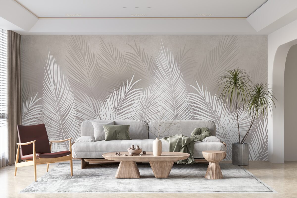 Фотошпалери щільне, білосніжне, перисте листя