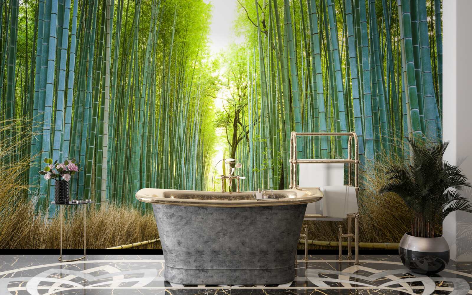 Фотошпалери Шлях через густі бамбукові зарості