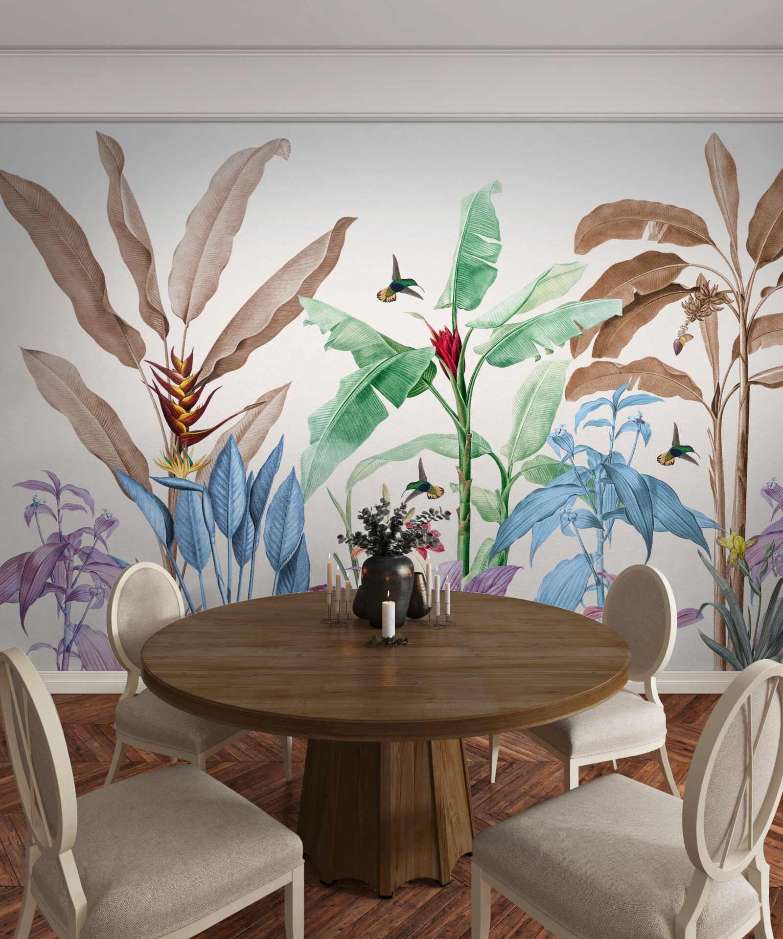 Фотошпалери акварельний тропічний ліс