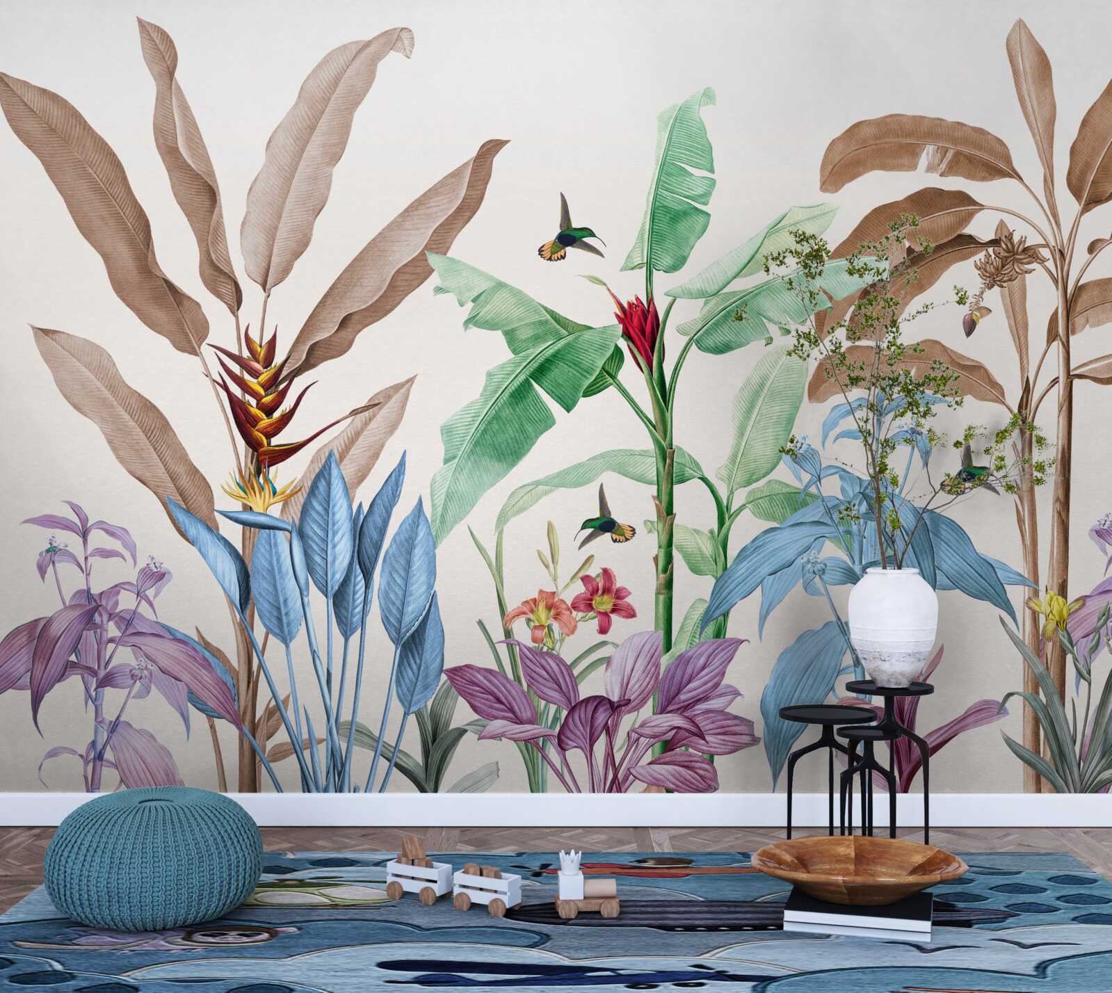 Фотошпалери акварельний тропічний ліс