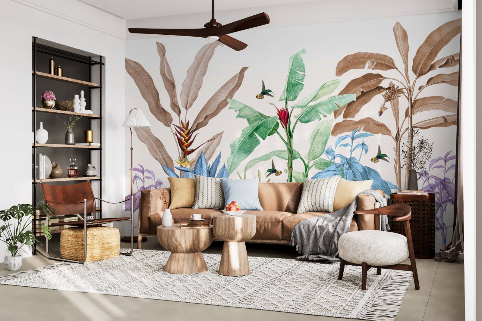 Фотошпалери акварельний тропічний ліс