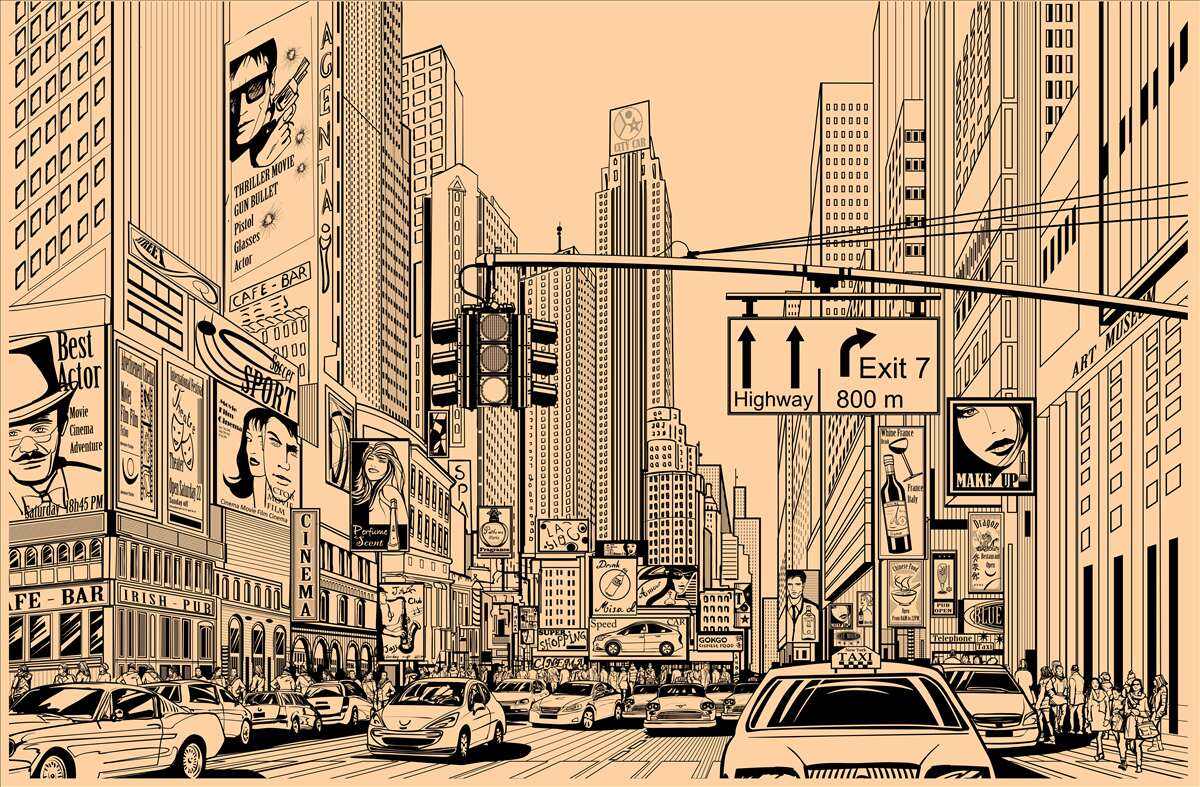 Фотошпалери малюнок часового квадрата на папері олівцем