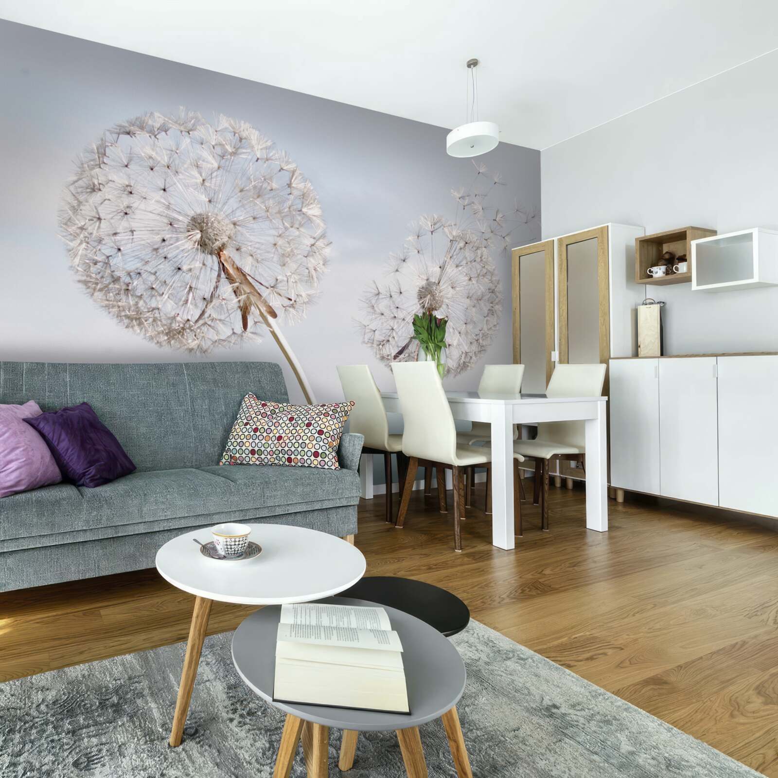 Фотошпалери вітер здуває кульбаби